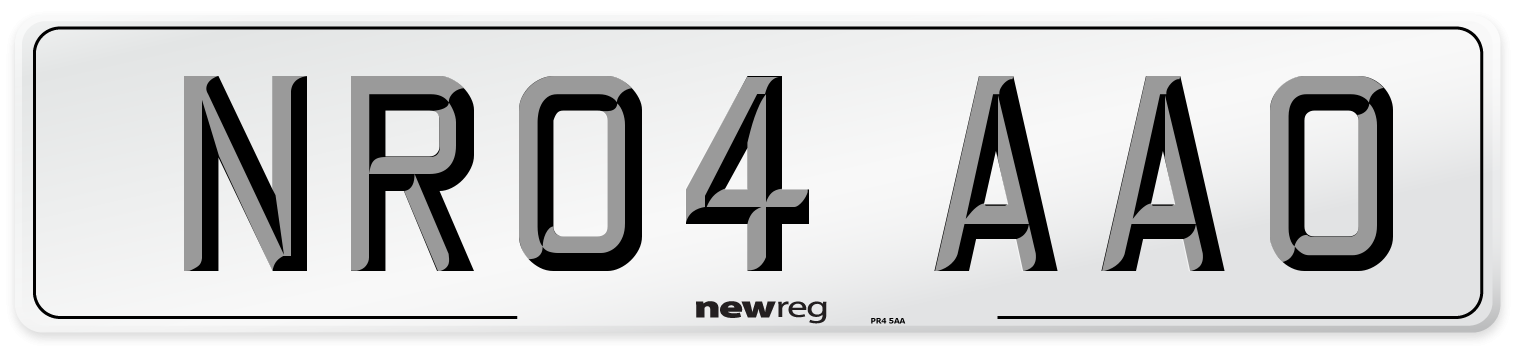 NR04 AAO Number Plate from New Reg